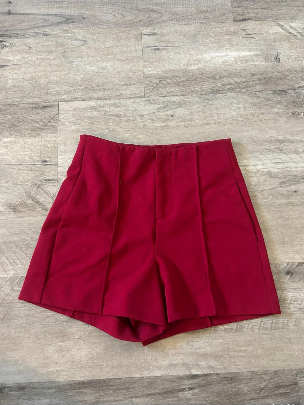 Forever 21 High-Waist Cherry Red Tailored Shorts
